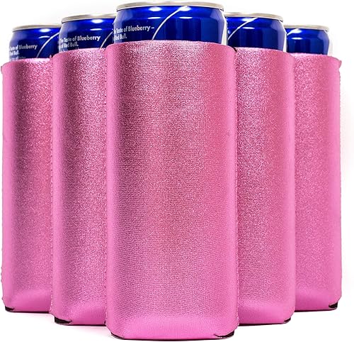 QualityPerfection Mangas delgadas para enfriar latas, cervezabebida energética en blanco, 12 onzas de neopreno Coolie, termoenfriadores para bebidas