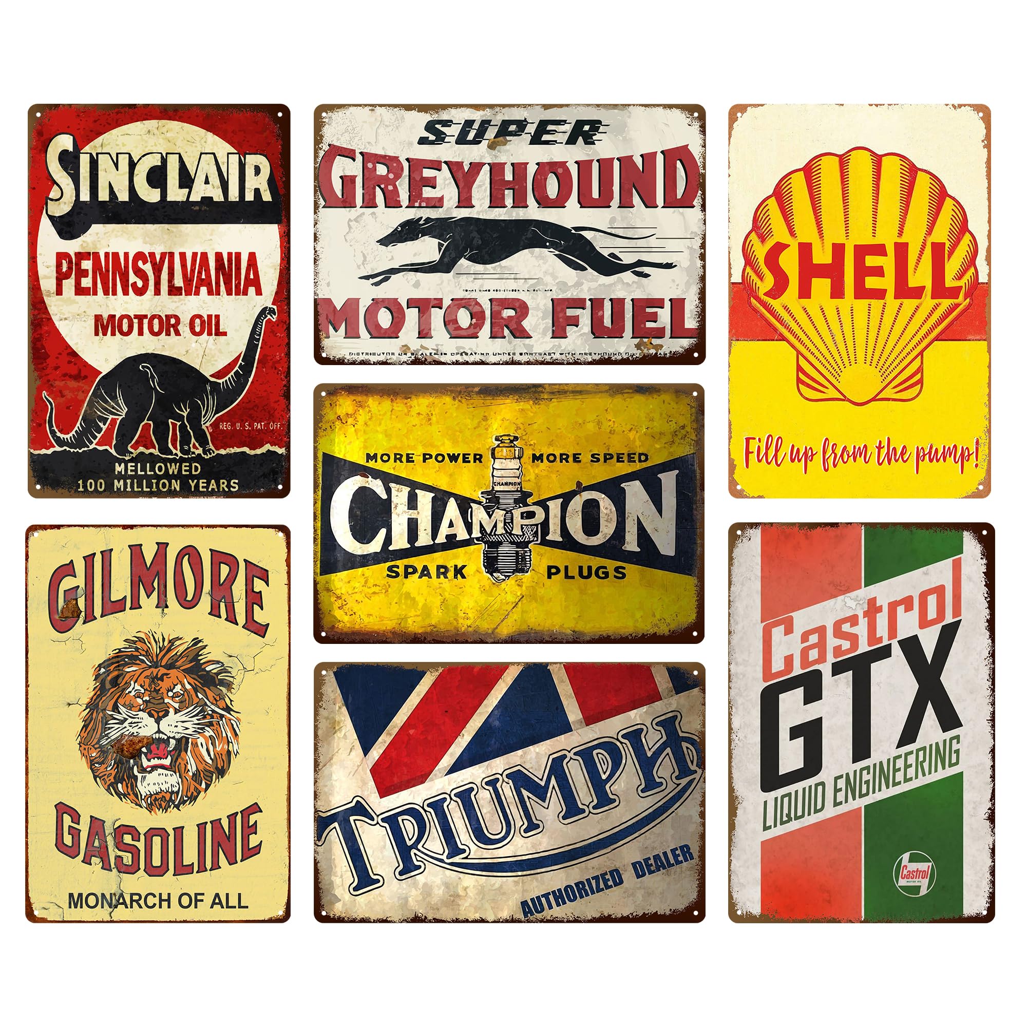 WTREEW Vintage Metal Tin Garage Signs