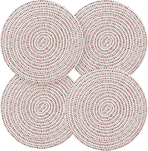 Juego de agarraderas para ollas, juego de 4 piezas, 100% algodón puro tejido de hilo para platos calientes, ollas, cuencos, tetera, soportes para