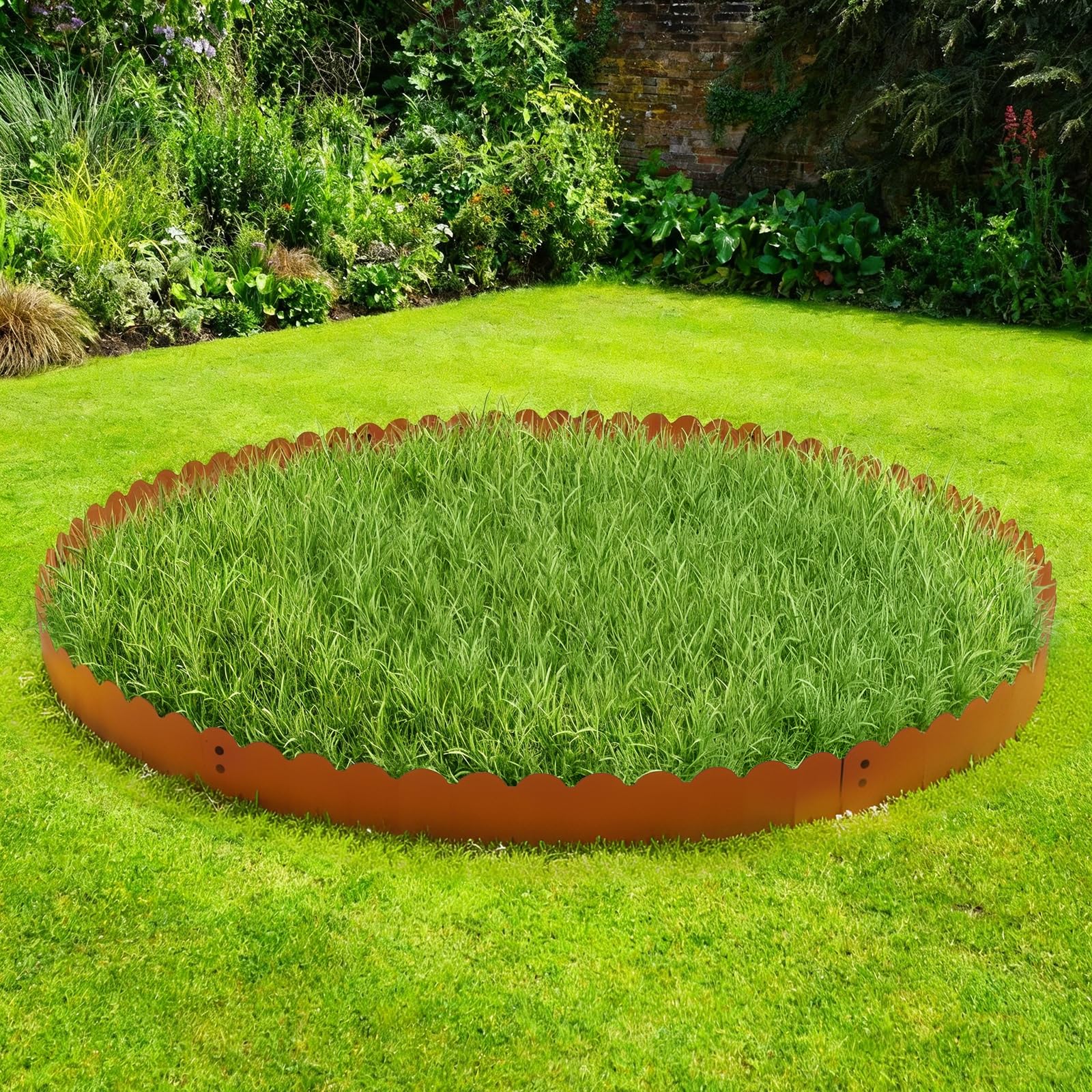 Lot de 6 bordures de pelouse en métal - 102 x 15 cm - Flexibles - Aspect