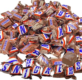 One-bite Size, Large Capacity Snickers Mini, Commercial Use, Miniature Size, Large Capacity 1kg Assorted, Individually Wrapped, Easy to Eat! Halloween, Valentines Day K-Bright Storage Bag