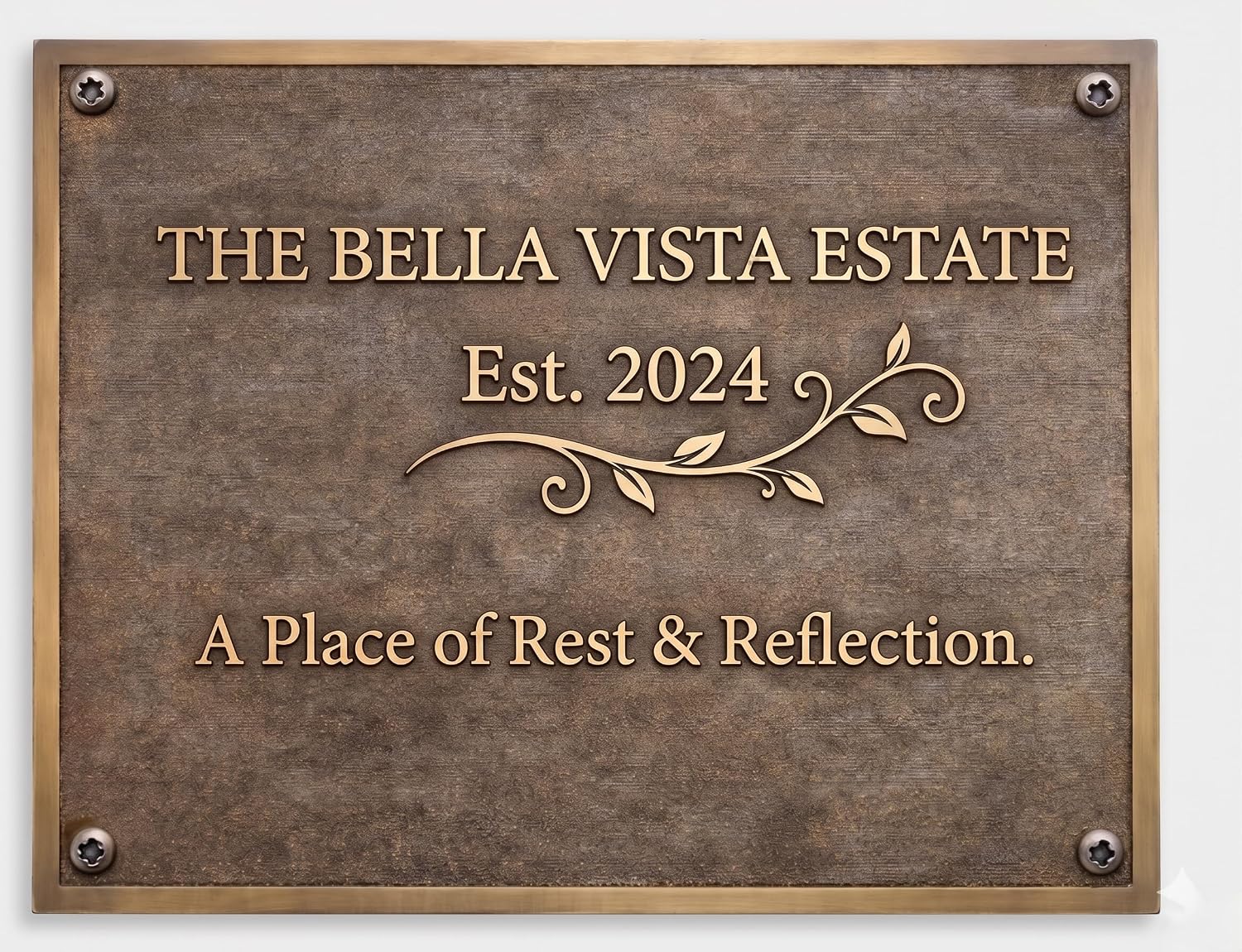 Custom Engraved Antique Style Brass Plaque Sign for Home, Office & Memorial Display, Personalized Metal Name Plate for Wall, Garden, Business, Dedication & Gift
