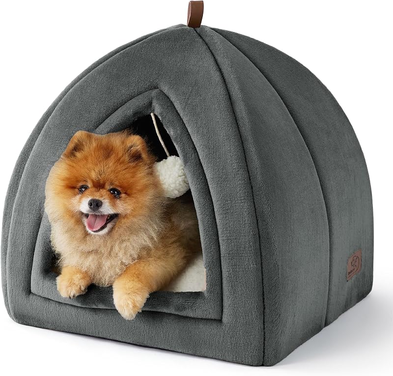 BEDSURE Macskabarlang Összecsukható Macskágy Sötétszürke 44x44cm Mosható Párnával