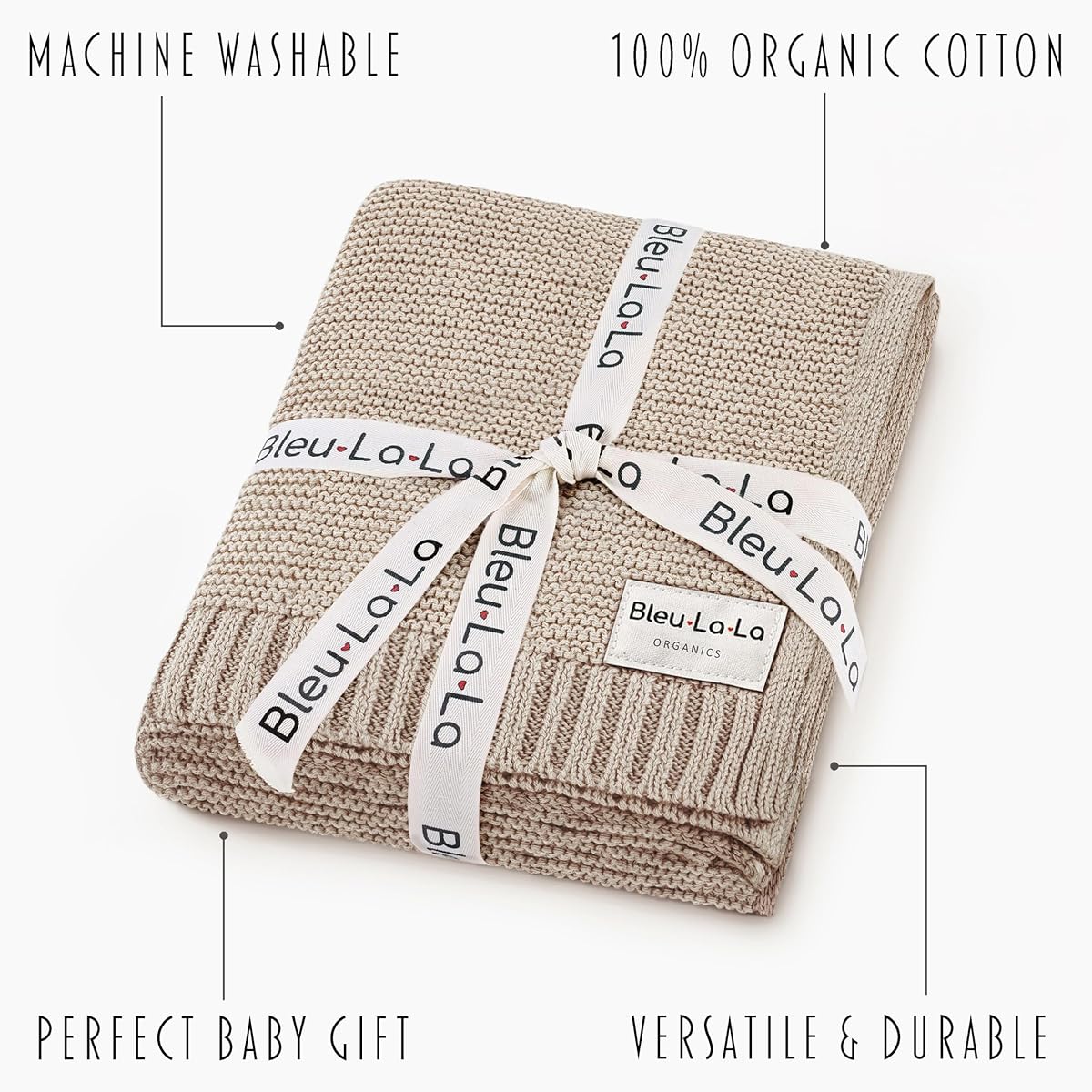 The 'Luz' Hand-Woven Organic Cotton Baby Blanket view 3