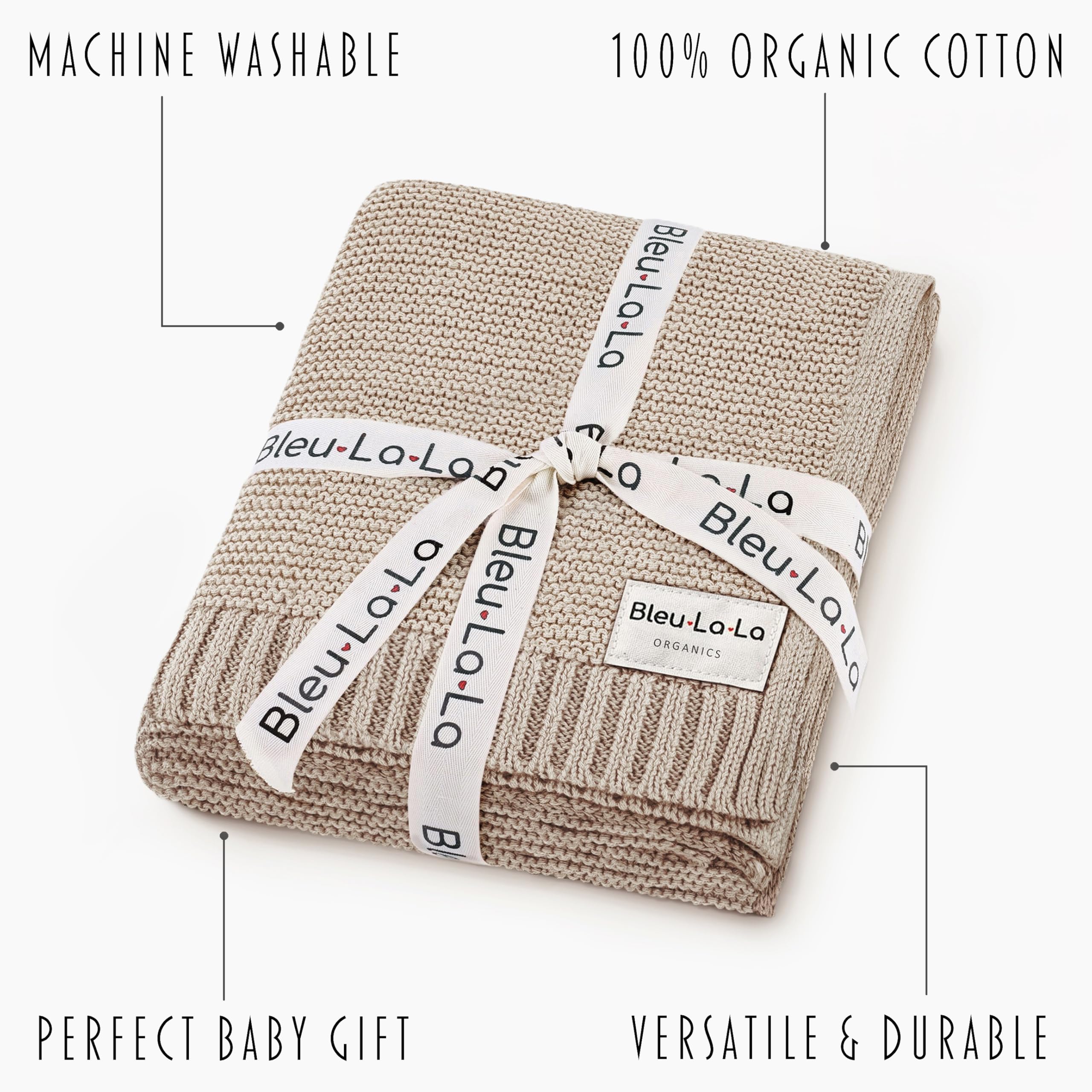 Manta para Bebé - 100% Algodón Orgánico, Pañuelo Envoltente para Niñas Y Niños - Manta De Cuna Suave, Cálida Y Acogedora para Envolver A Recién Nacidos Y Bebés (Avena)