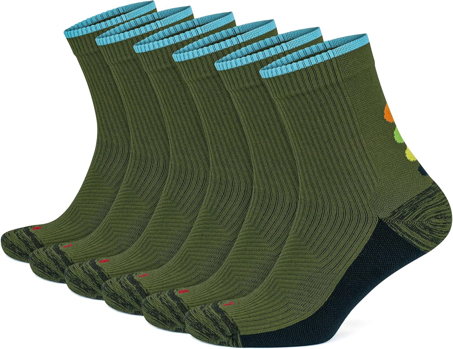 GoWith 15-20 mmHg Running Cushioned Compression Socks for Men & Women, 3 Pairs Anti-Blister Seamless Quarter Socks, Mod 3588