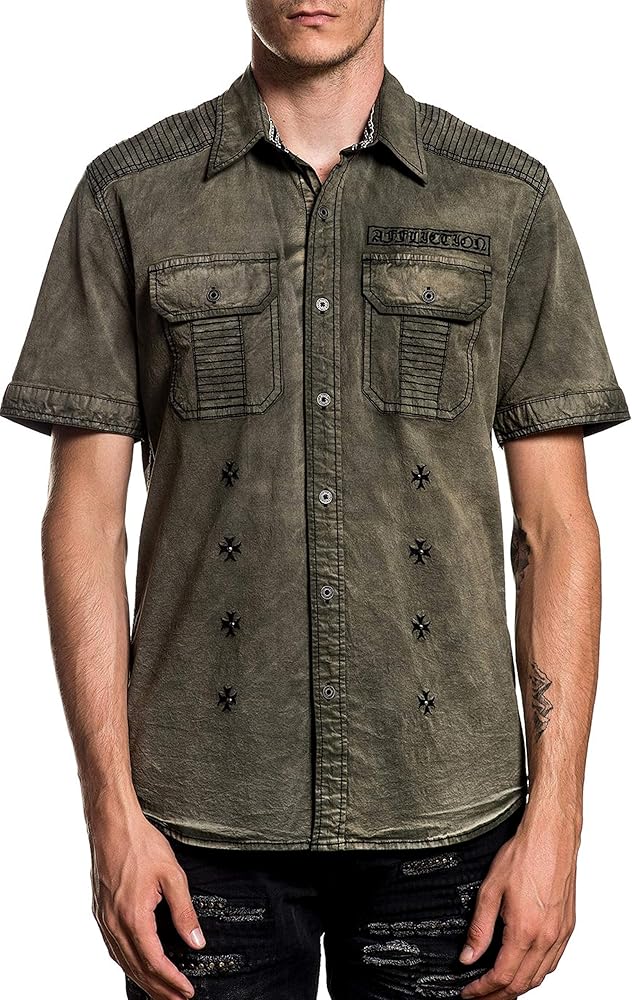 affliction short sleeve button down