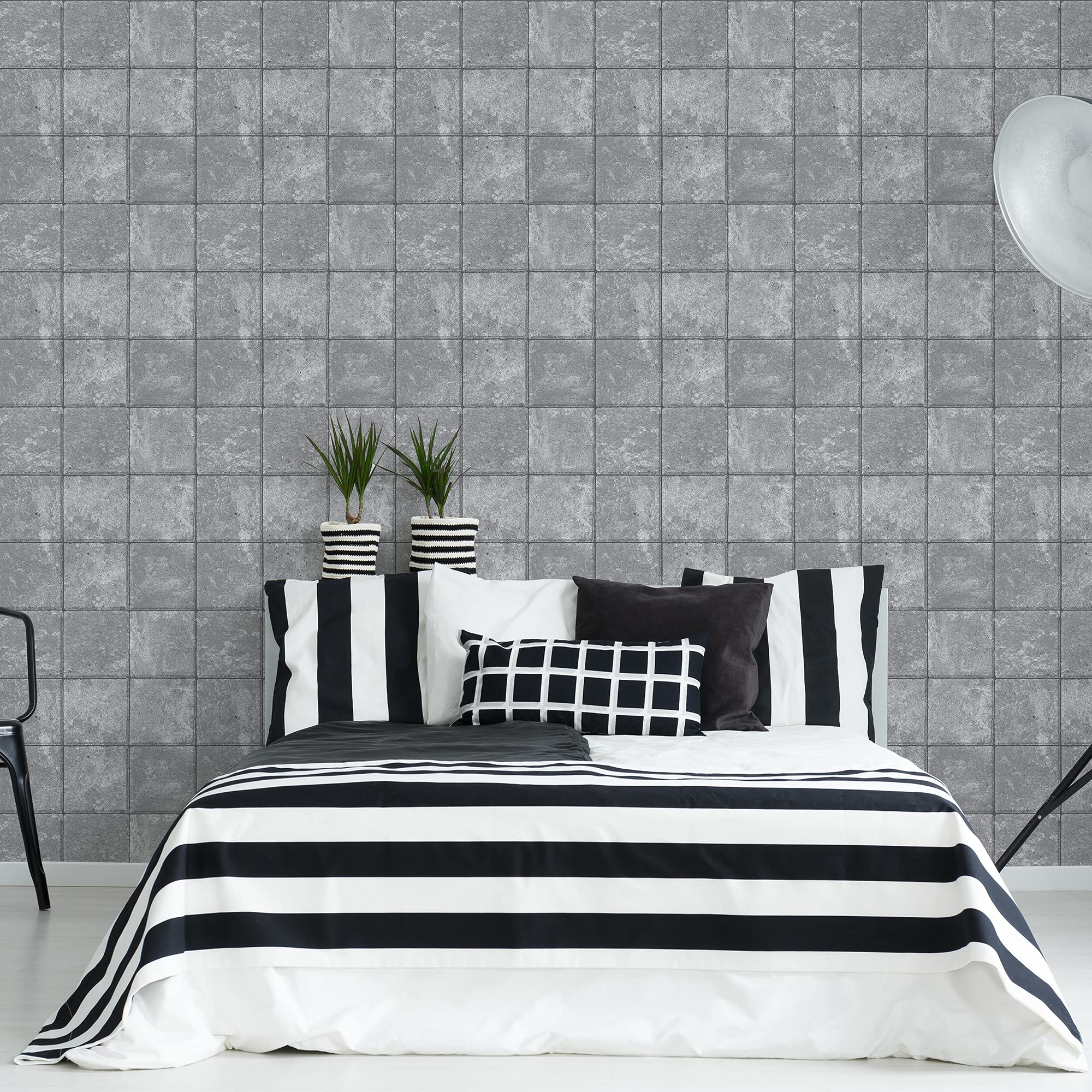 FRESCO INDUSTRIAL TILE - Concrete Wallpaper - Grey