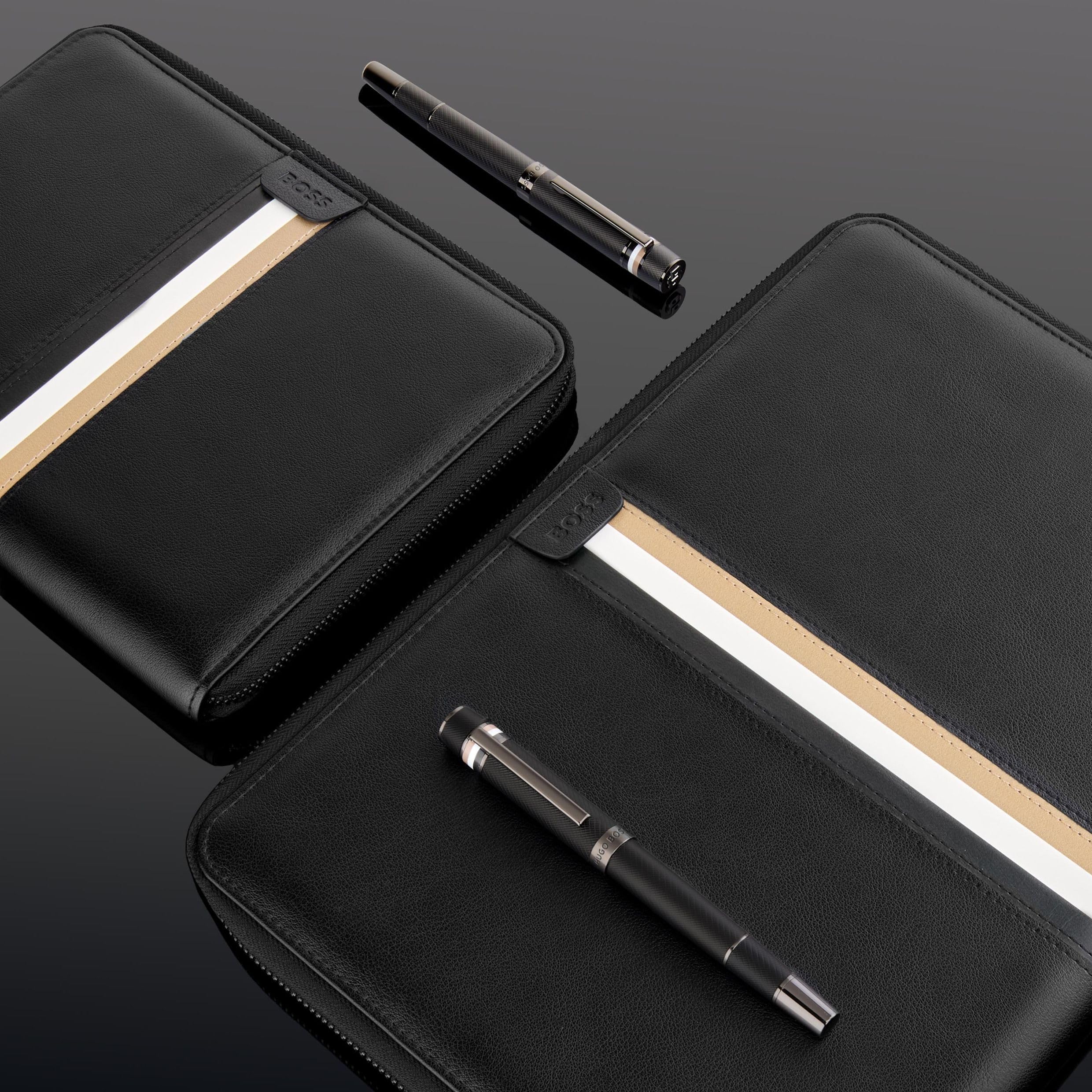 HUGO BOSS Schreibmappe Iconic Conference Folder Black schwarz