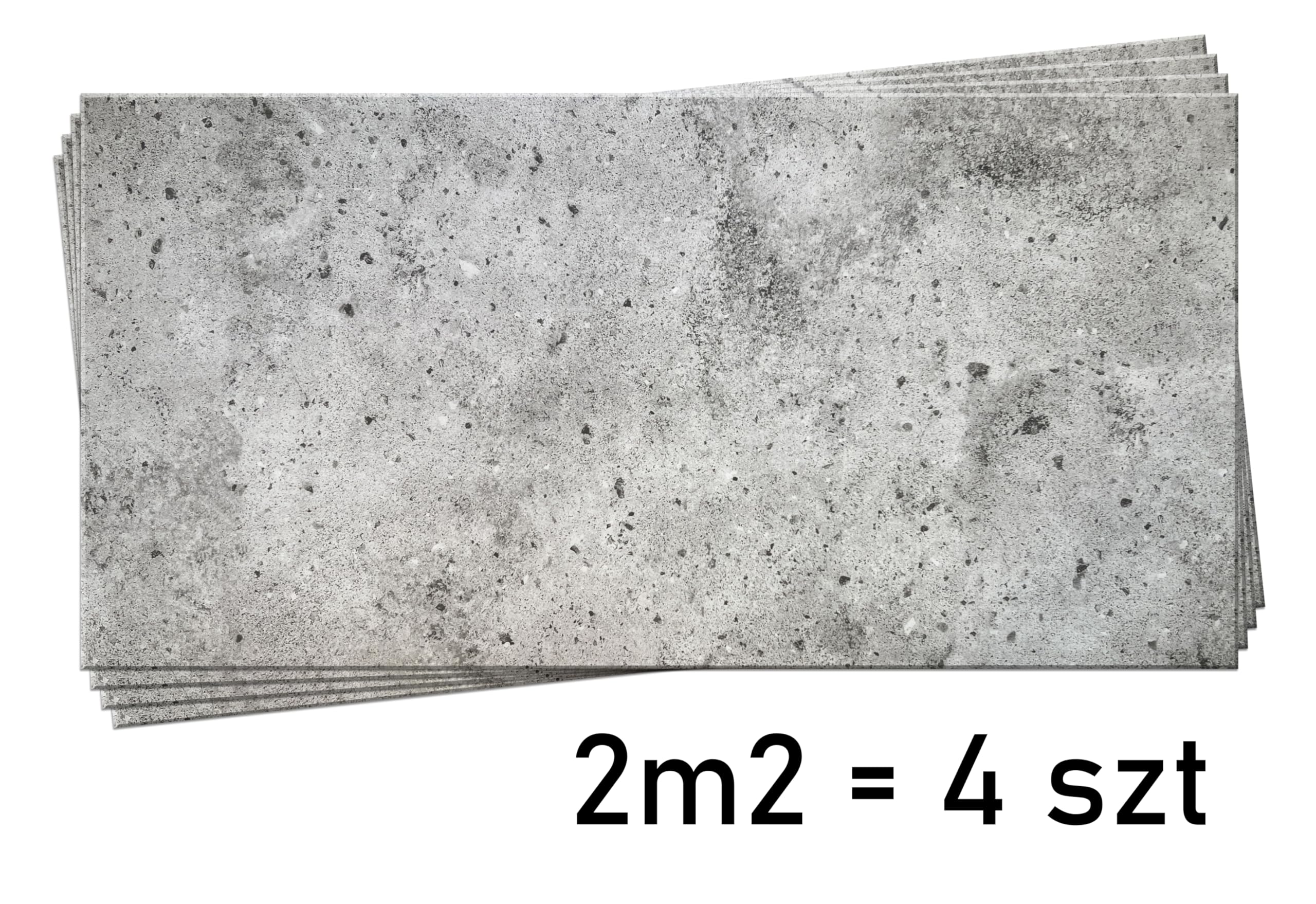 DECCART Wand-Paneele in Betonoptik - Deckenpaneele - Wandverkleidung Deckenverkleidung mit Beton-Imitat - Wandplatten in Grau aus Polystyrol - 100x50 cm - Betongrau - 7314 XL - 16 Stück (8 m²)