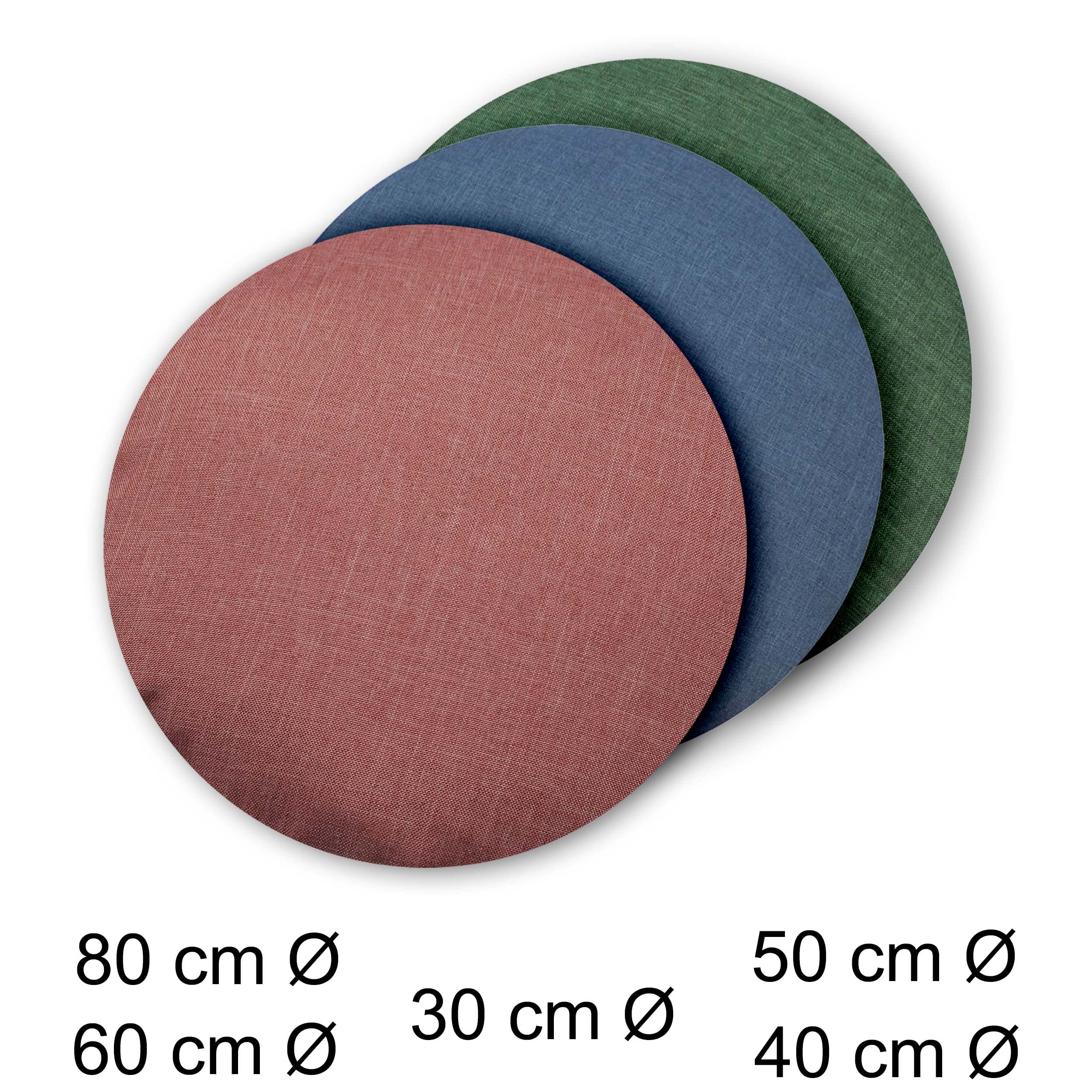 Federa per cuscino decorativo rotondo, struttura effetto lino (colore