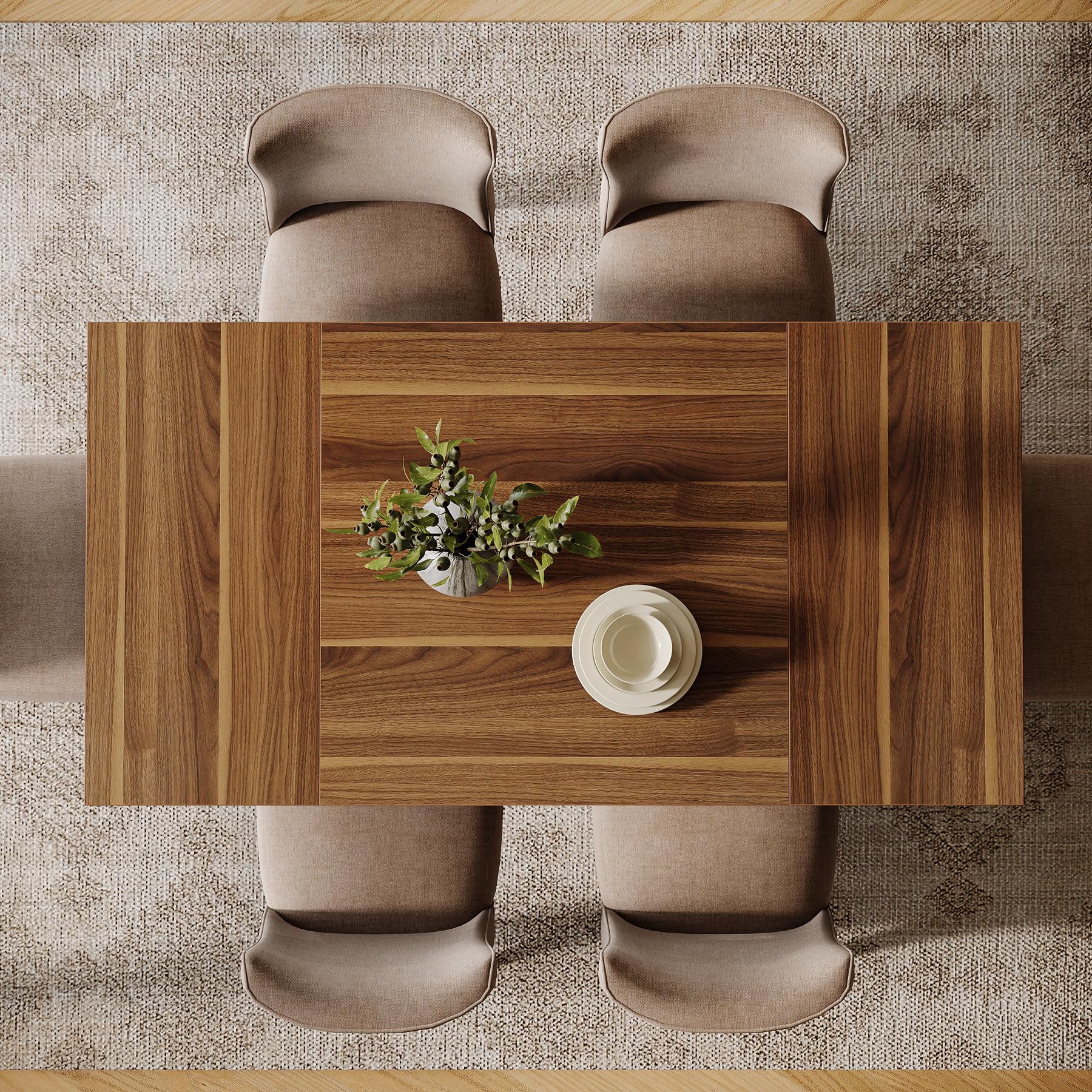 Tribesigns Mesa de Comedor 140 cm para 4-6 Personas, Mesa de Comedor Rectangular para Cocina, marrón