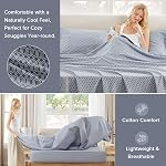 Comfort Spaces 100% Cotton Sheets Full, Breathable, Naturally Cool Cotton Sheets, Soft Cotton Bed Sheets with 14" Elastic Pocket Fits up to 16" Mattress, All Seasons Sheet Set, Diamond Blue 4 Piece
