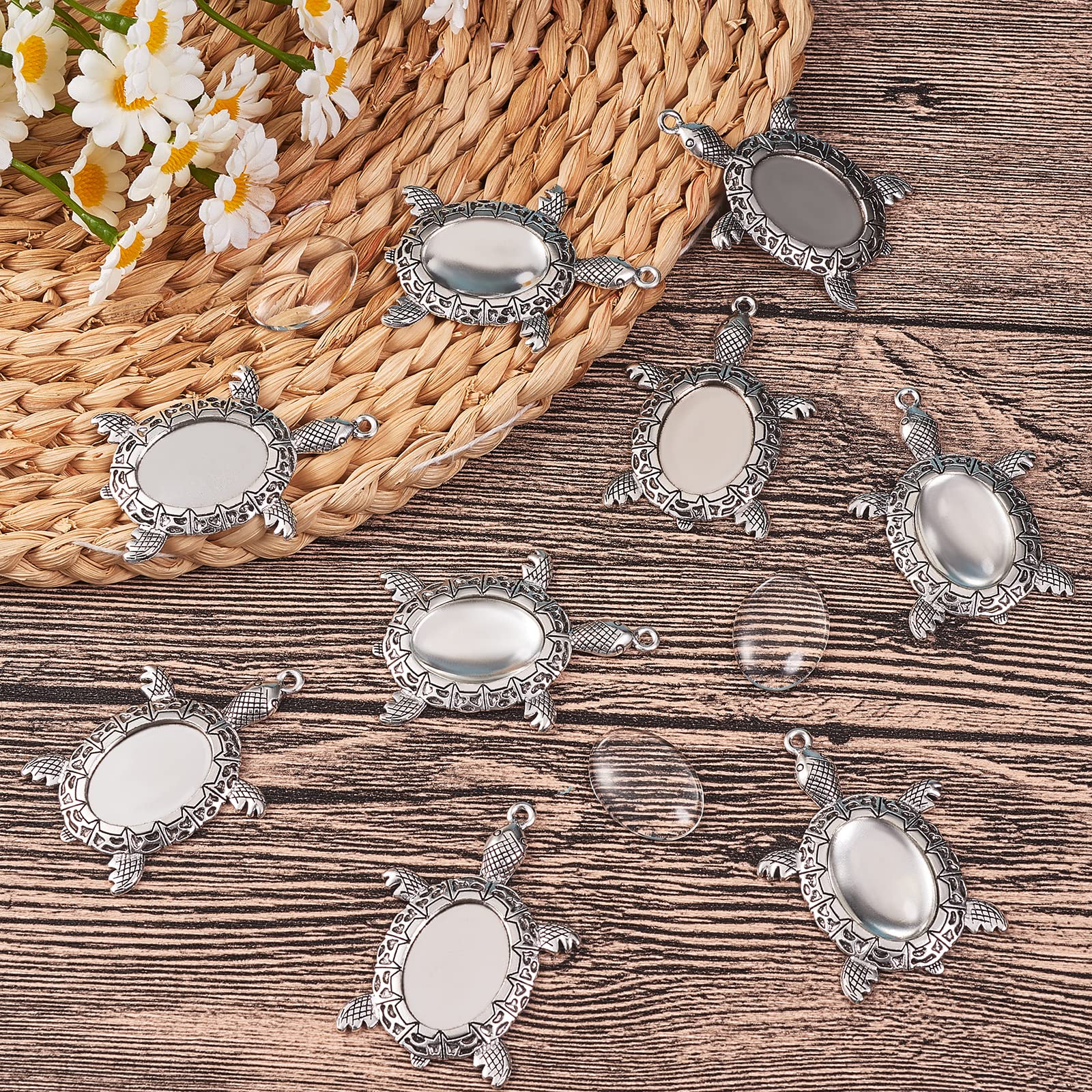 3 Pcs Creux Africain Tortue Pendentifs Charmes Diy Boucles Doreilles Bracelets Bracelets De