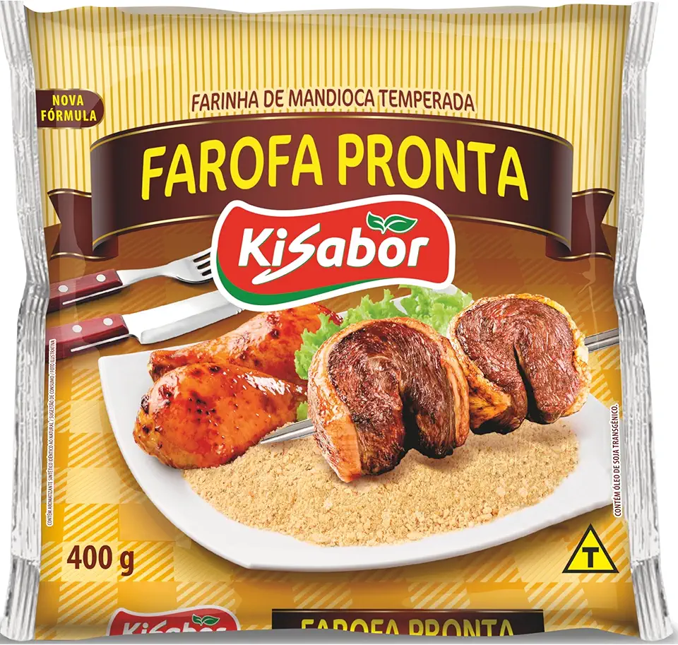 KiSabor Farofa Pronta Com Tempero Kisabor 400 Gramas