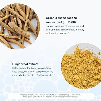 Youtheory Ashwagandha - with Organic KSM-66 Ashwagandha - Herbal Blend to Support Stress Relief & Energy Levels* - Helps Support Mood* - 60 Vegetarian Capsules (30-Day Supply)