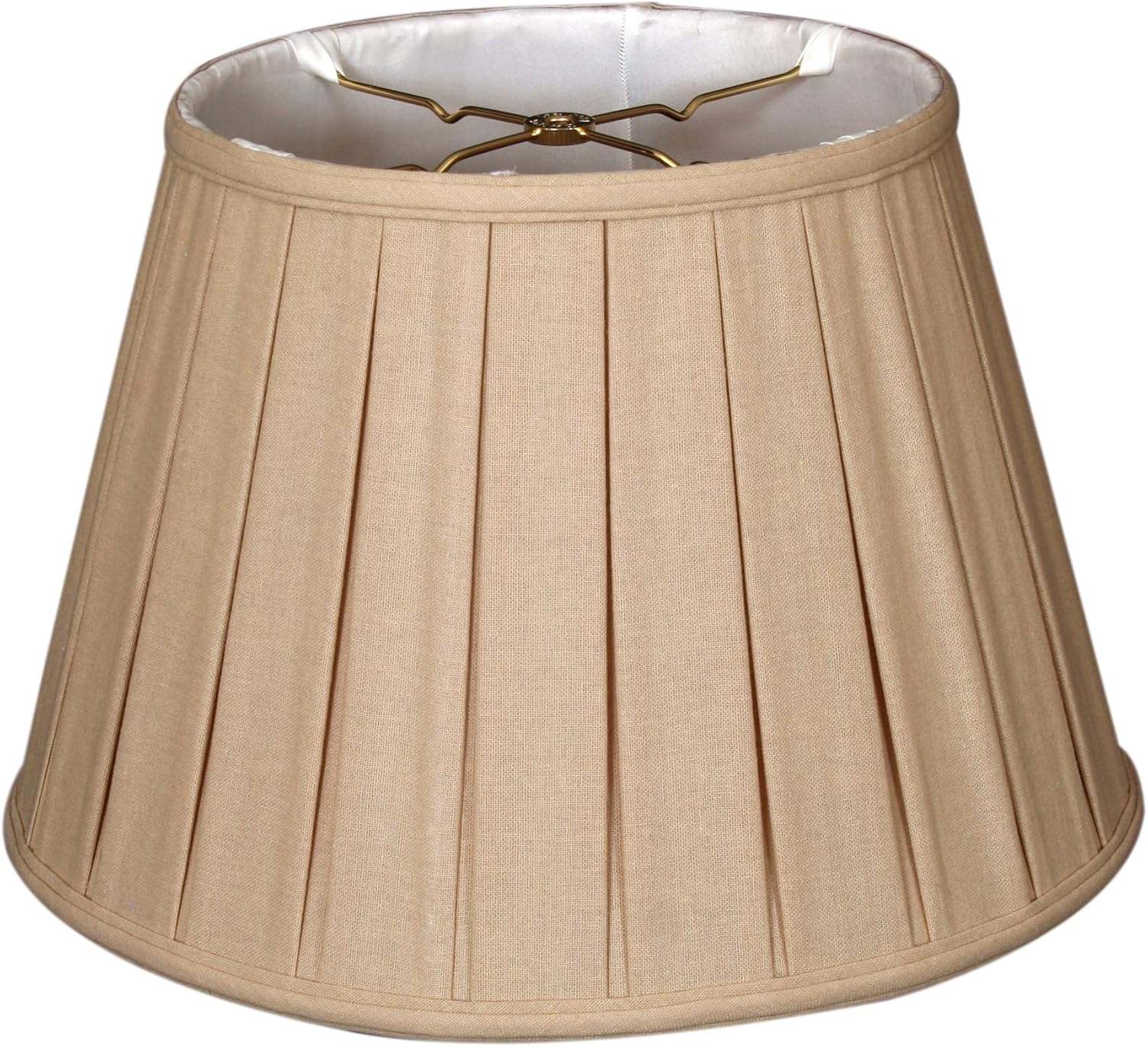 Small Empire Lampenschirm Set 2er Weiß Leinen - 15/26×19cm Für Tischlampen Mit E27 Fassung