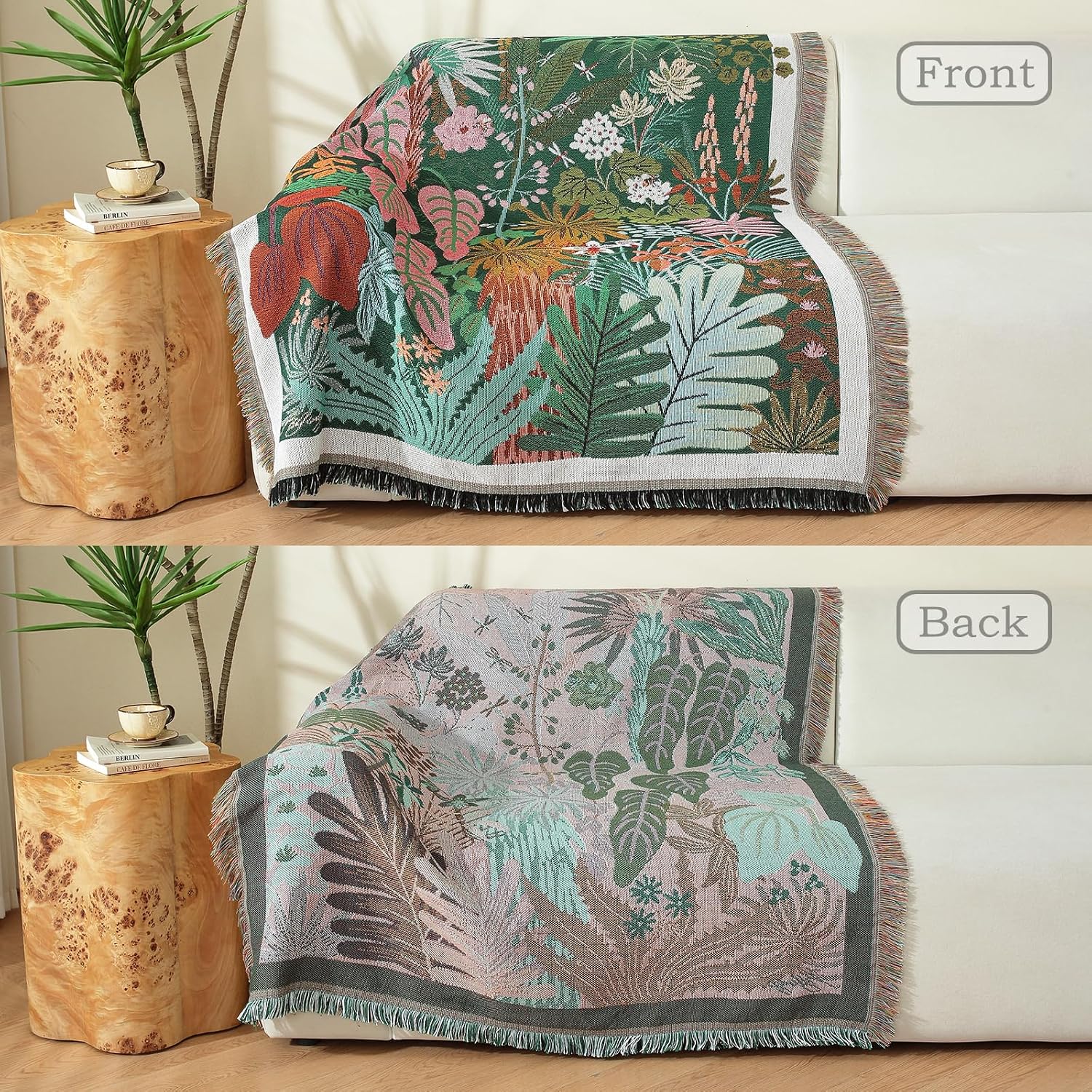 Hopstar Forest Green Throw Blanket Navajo Indian Blankets and Throws Boho Western Decor Couch Cover Blanket for Bed Sofa Living Room Beach Travel 51"x63" (Hylaea) image 3