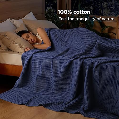 Miniatura 3 de Tex Trend Manta de lujo 100% algodón, mantas suaves tamaño King para cama, sofá y sillón, manta transpirable para verano, manta térmica de algodón