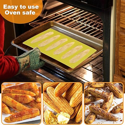 Miniatura 5 de Sidosir 2 moldes de silicona para hornear, moldes de silicona para mazorca de maíz de 6 cavidades para pan, molde antiadherente para pasteles
