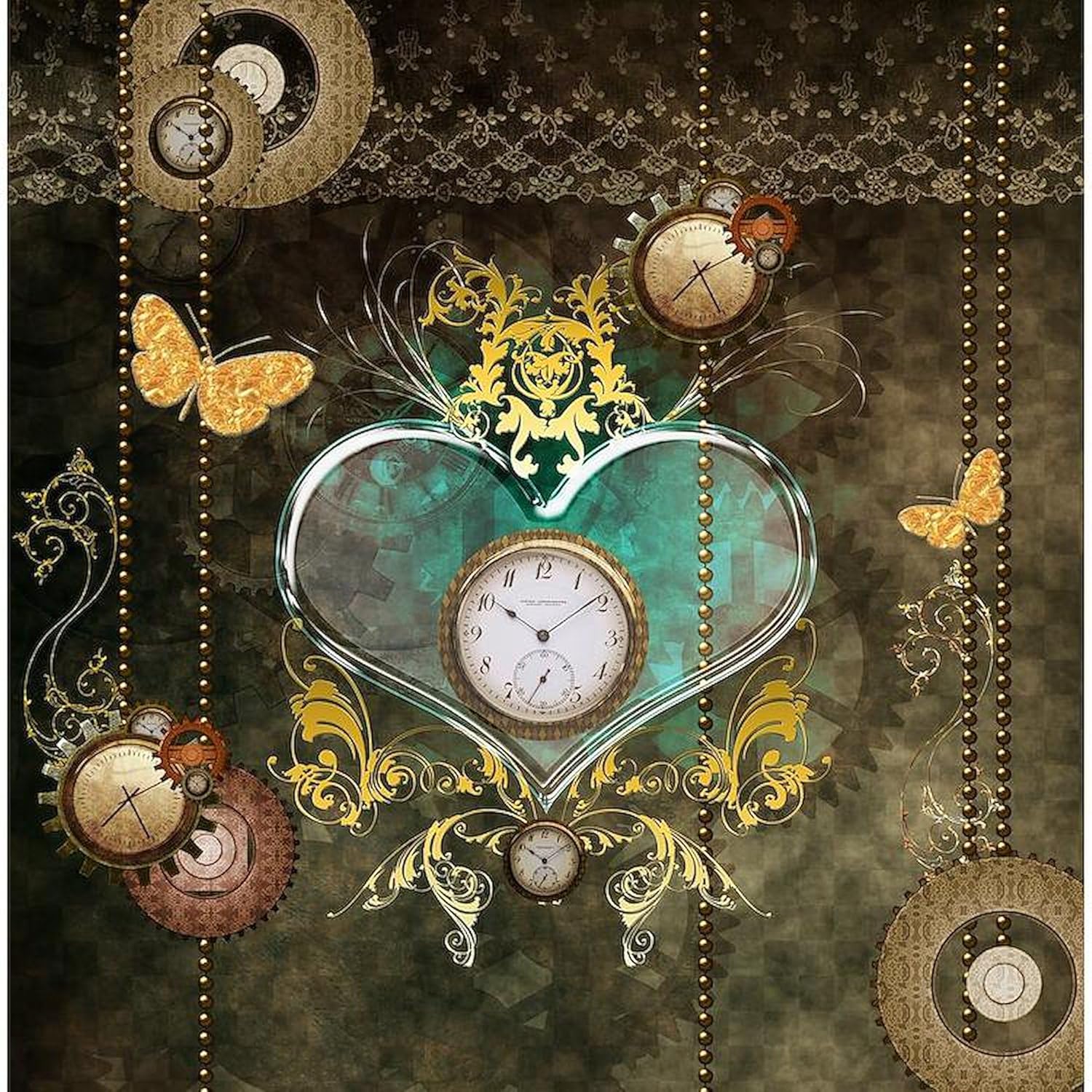 CafePress Steampunk, Noble Design Decorative Fabric Shower Curtain