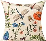 All Smiles Outdoor Throw Pillow Covers Cushion Covers Patio Spring Summer Flowers Garden Farmhouse Décor Outside Bench Chair Decorative Cushion Cases 18x18 Set of 4 Decoration for Bed Couch Sofa