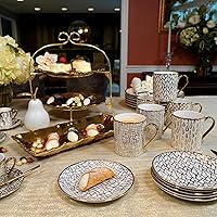 Vista 10 de Certified International Mosaic Gold Plated 6" Luncheon/Canape Plates, Set of 6 Assorted Designs