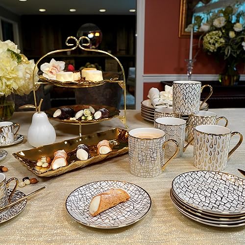 Miniatura 10 de Certified International Mosaic Gold - Juego de 6 platos de almuerzocanapé de 6 pulgadas, varios diseños, multicolor