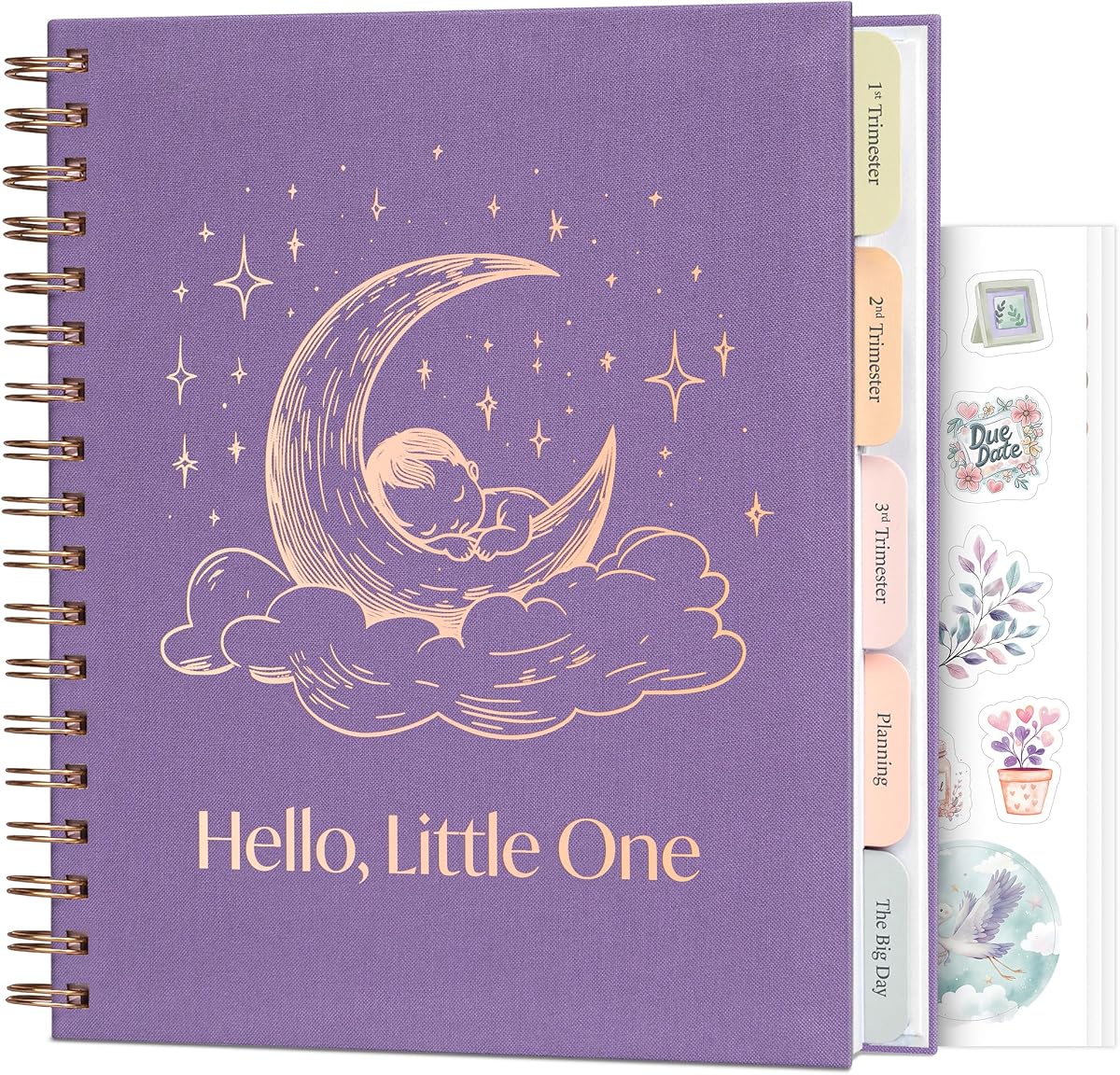 Pregnancy Journal for Moms-to-Be & First Time Moms, Lavender | Pregnancy planner & memory book with checklists & monthly calendars, pregnancy must have, future mom gift idea, 8.3 x 9.3 in