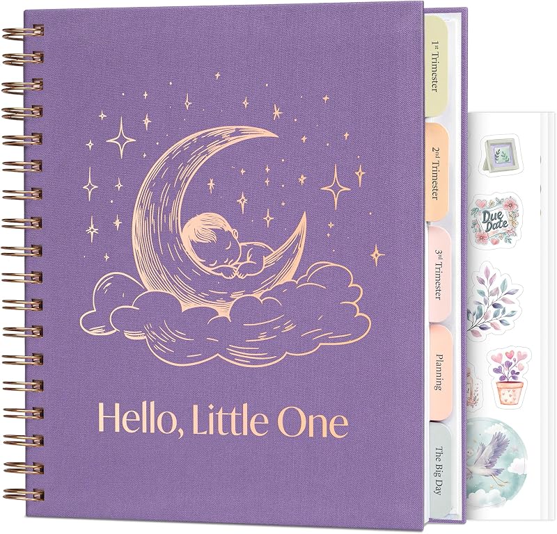 Pregnancy Journal for Moms-to-Be & First Time Moms, Lavender | Pregnancy planner & memory book with checklists & monthly calendars, pregnancy must have, future mom gift idea, 8.3 x 9.3 in