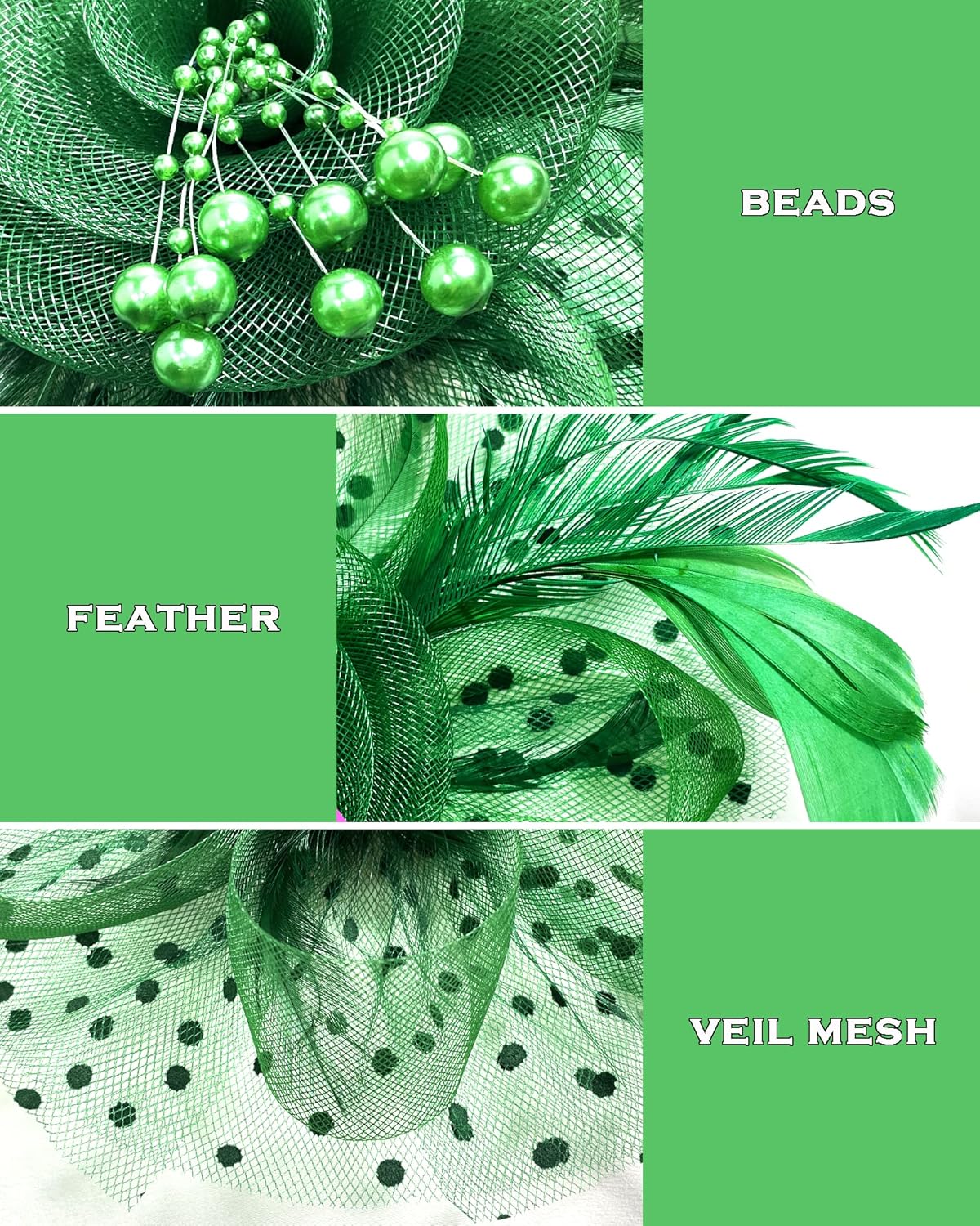 Halloween Fascinators Hat for Women Tea Party Feather Headband Mardi Gras Cocktail Hat Weddings - Image 3