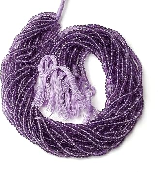 4 mm Amethyst Faceted Rondelle Beads, Faceted Rondelle Amethyst Strand 13 Inches by Gems Valley AMB-5424