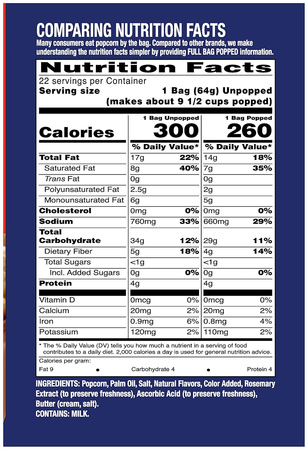 Pop Weaver Microwave Popcorn, Extra Butter, 22 Bags per Box…