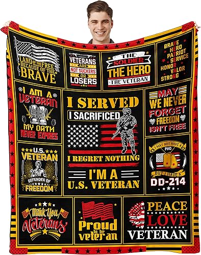 Miniatura 7 de Regalos de veteranos para hombres, manta de veteranos del ejército para hombres, regalos de veteranos de Vietnam, regalos para veteranos de la