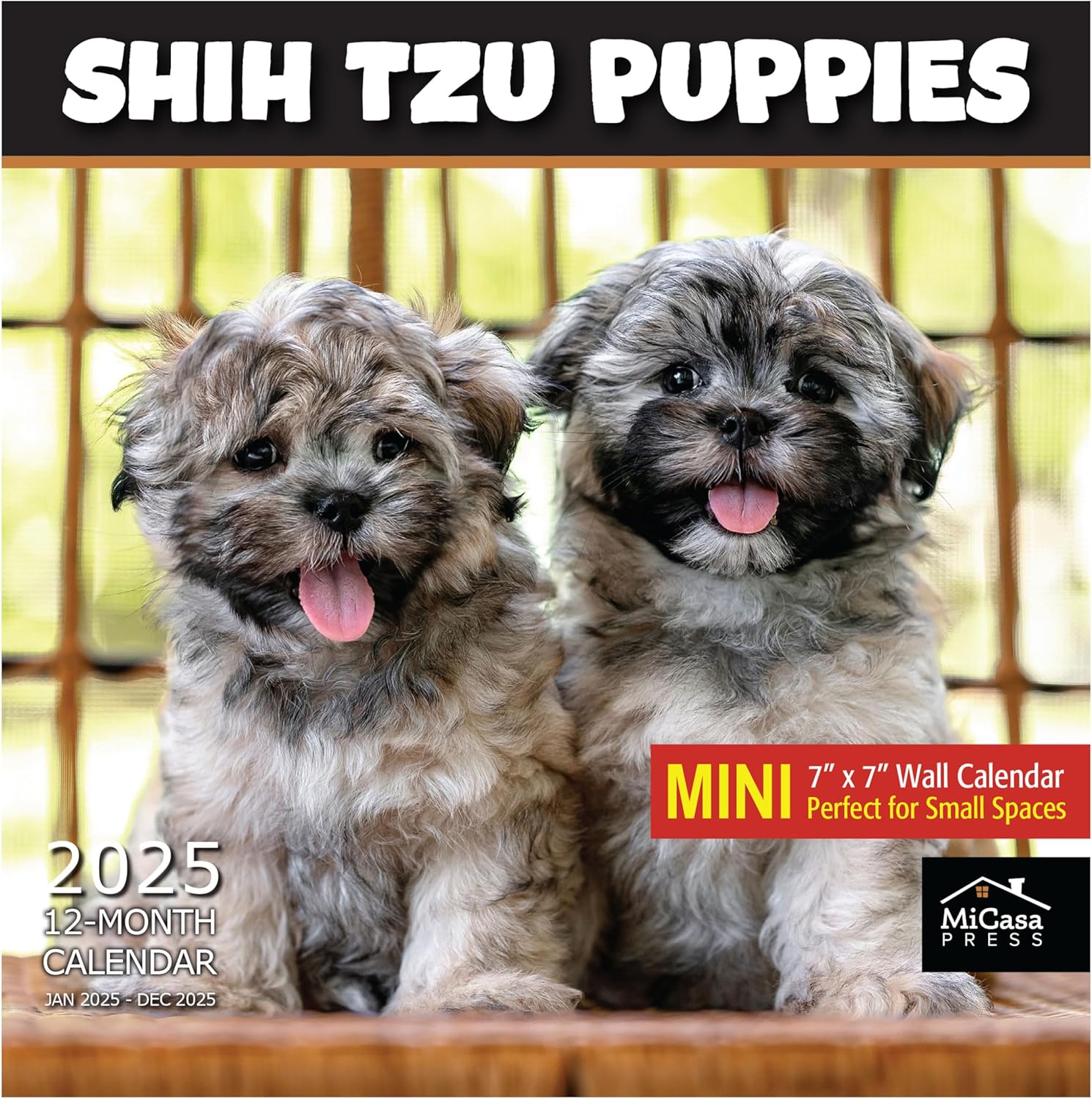 MICASA Shih Tzu Puppies 2025 Hangable Monthly Wall Calendar