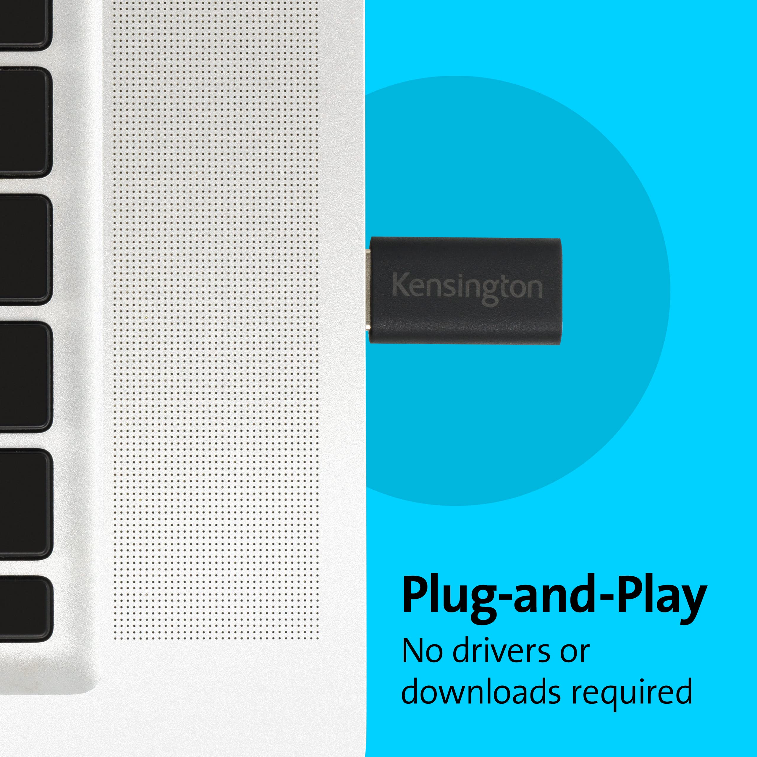 Kensington CA1020 USB A auf USB C Adapter, USB C Buchse auf USB A Stecker Konverter (K33478WW)