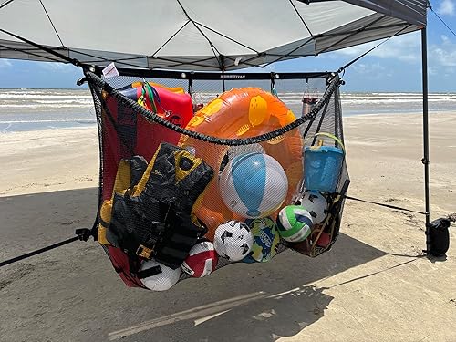 Miniatura 11 de MeshTitan - Bolsa de almacenamiento para piscina resistente, organizador de flotadores y juguetes con malla resistente y soporte anti-flacidez