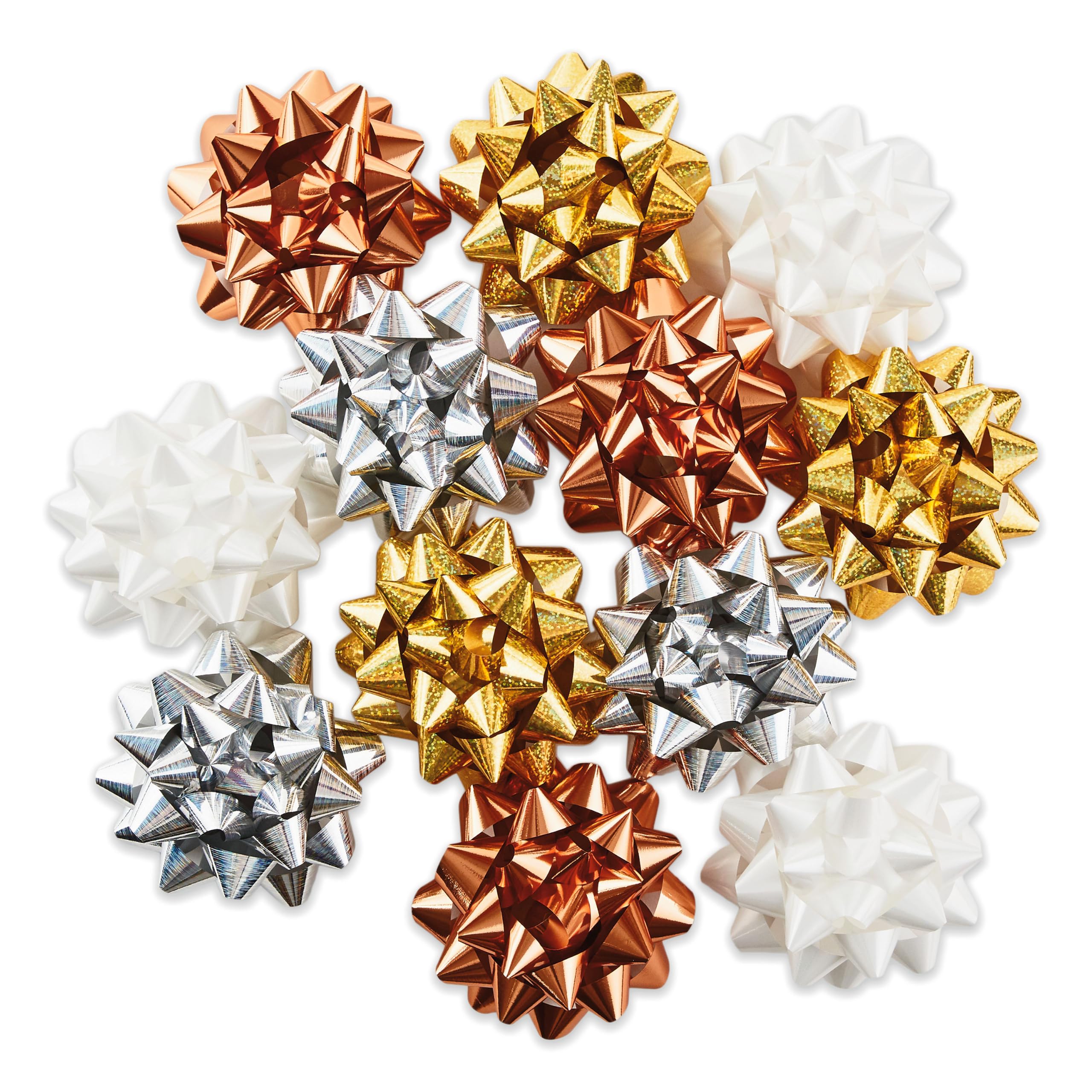 Hallmark Geschenkschleifen-Set, 12 Stück (Gold, Silber, Bronze, Weiß) für Geburtstage, Muttertag, Hochzeiten, Brautduschen, Jede Gelegenheit