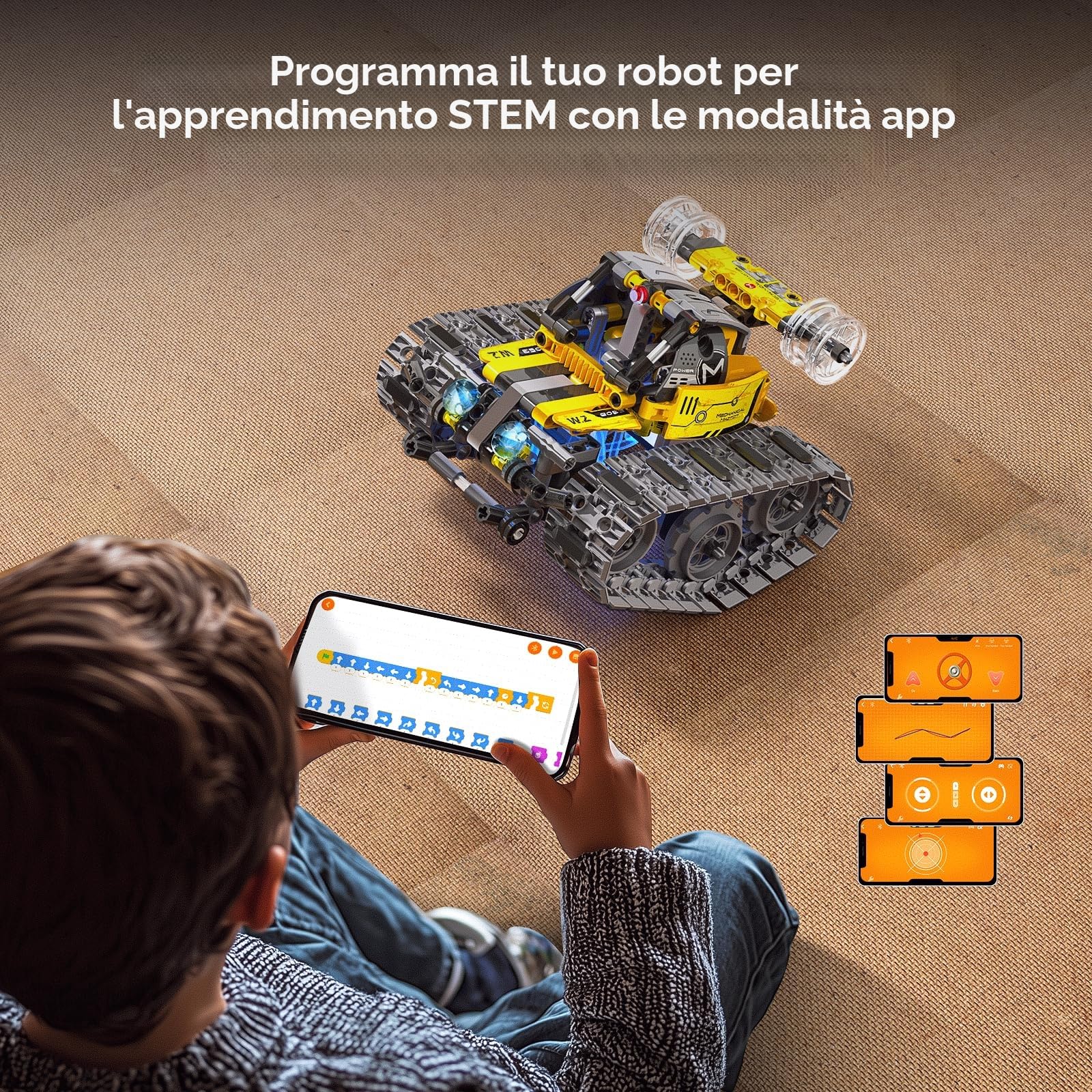 IKUPER Robot per Bambini Ragazzi dai 6 ai 12 Anni, Set Robotico Programmabile 6 in 1 con App e Telecomando, Natale e compleanni (631 Pezzi) | Set robotico telecomandato e programmabile, regalo per bambini dagli 8 anni in su
