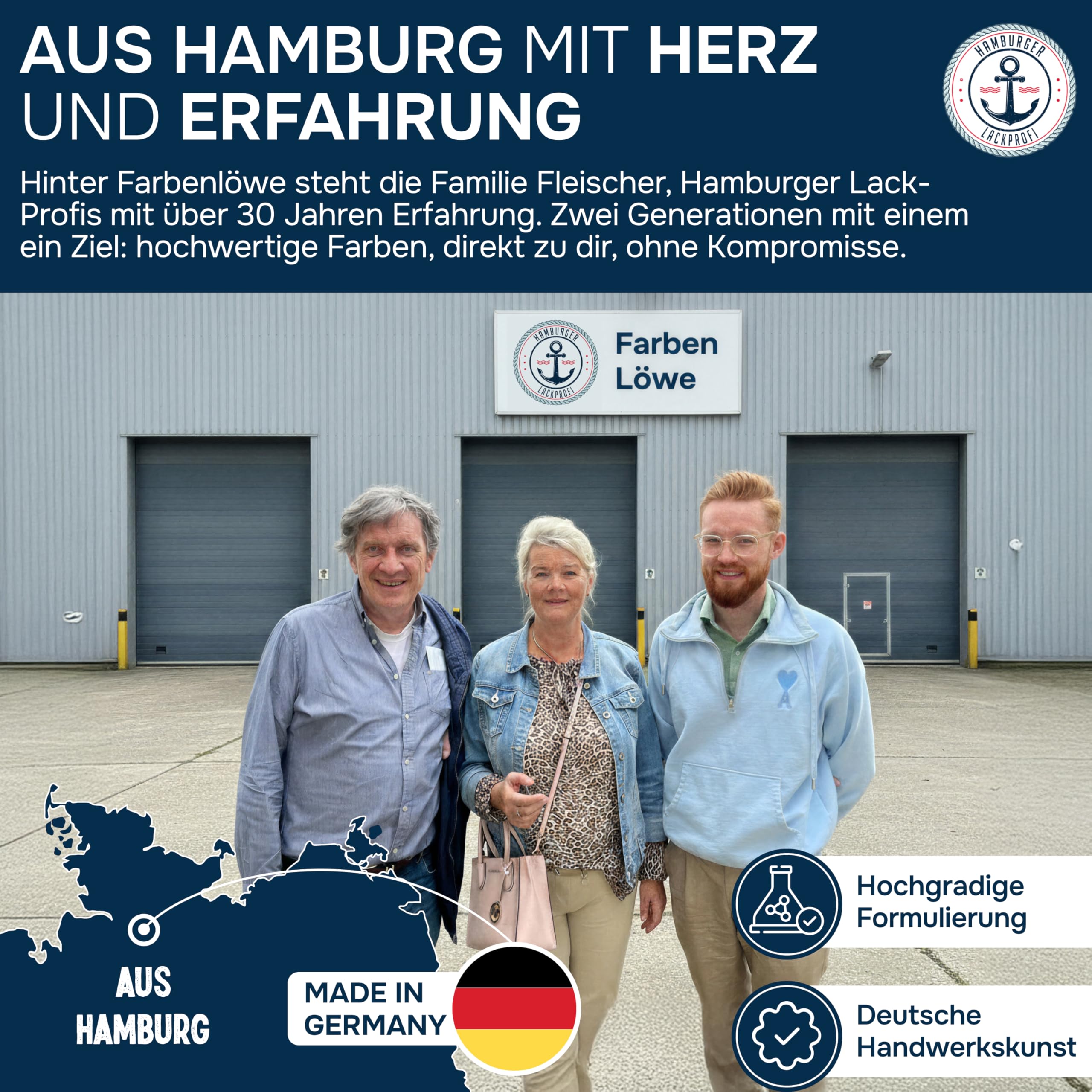 Hamburger Lack-Profi Möbelfarbe ohne Schleifen FARBAUSWAHL - GLANZAUSWAHL Möbellack Holz und Metall - für Innen & Außen (1 L)