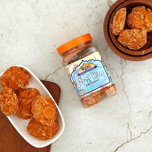 Miniatura 69 de Rani Masala Gur (Jaggery) Azúcar de caña sin refinar indio sin refinar, 17.5 oz (1.1 libras) tarro de PET de 17.64 oz ~ Apto para gluten Vegano