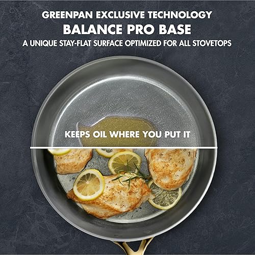 Miniatura 7 de GreenPan GP5 - Juego de ollas y sartenes de 14 piezas, cerámica anodizada dura, antiadherente, sin PFAS, asas de champán, calibre pesado, superficie