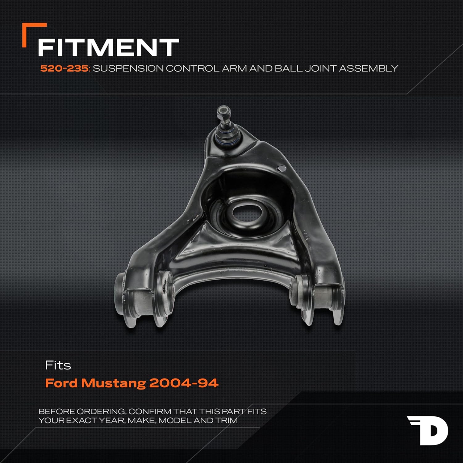 Dorman 520-235 Front Driver Side Lower Suspension Control Arm and Ball Joint Assembly Compatible with Select Ford Models