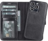Vista 1 de VENOULT Compatible with iPhone 14 Plus Wallet Case for Man or Women, 14 Pro / 14 Pro MAX / 13 MAX Full Grain Genuine Leather Detachable, Wireless