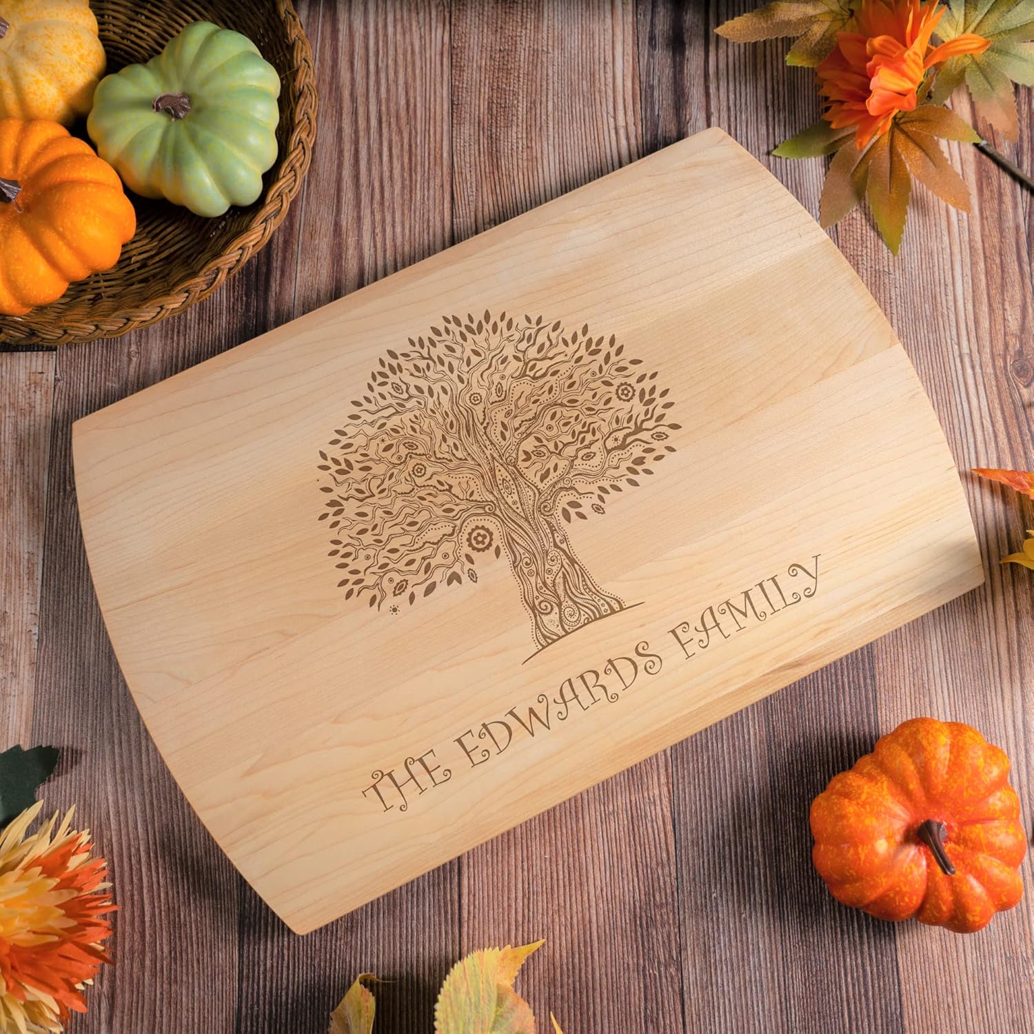 Personalized Family Tree Cutting Board - Custom Laser Engraved Wood Charcuterie Board - Gift for Parents, Anniversary, Birthday - 3 Wood Types & Sizes - Unique Wedding Present