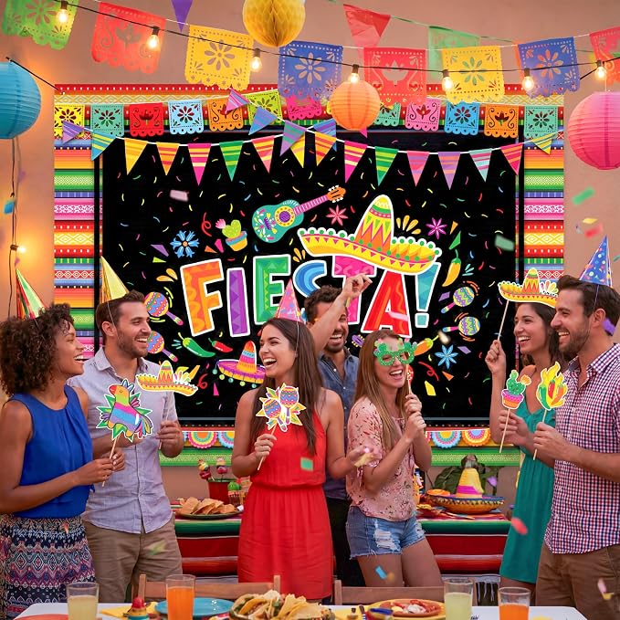 Fondo Fotográfico Fiesta Tema con Kit de Props miniatura 9
