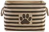 Bone Dry Pet Storage Collection Striped Paw Patch Bin, Medium Rectangle, Brown