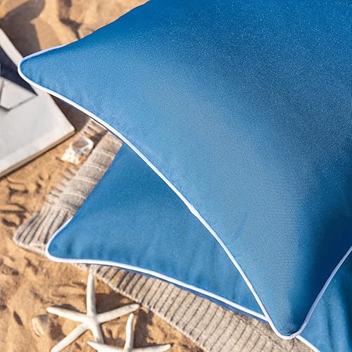 Miniatura 2 de Phantoscope Paquete de 2 fundas de almohada decorativas para exteriores, impermeables, sólidas, decorativas, cuadradas, para exteriores, patio,