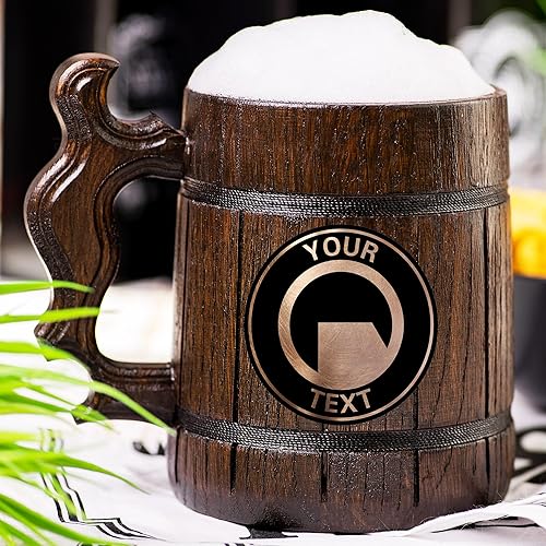 Miniatura 3 de Half-Life Beer Mug, Black Mesa Wooden Beer Stein, Gamer Gift, Personalized Beer Beer Tankard, Custom Gift for Men, Gift for Him