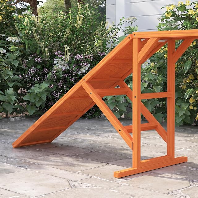 Foto 8 de 8 de PawHut Puente Agilidad Perros Barra Seguridad 40kg 335x55x60cm Naranja